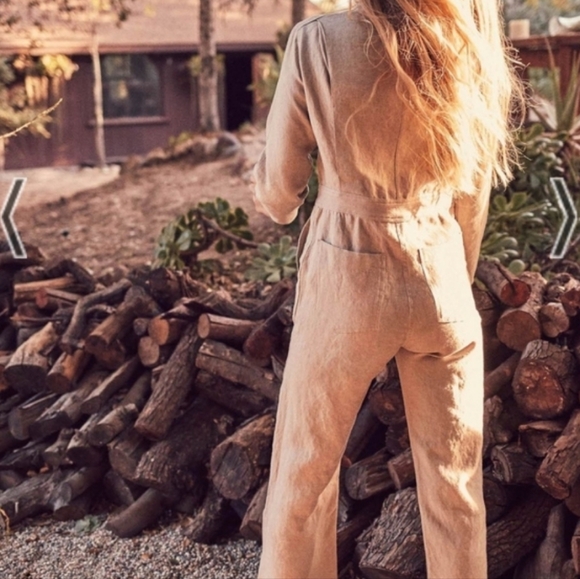 Christy Dawn The Pearl Jumpsuit in Oatmeal Linen - Picture 2 of 11